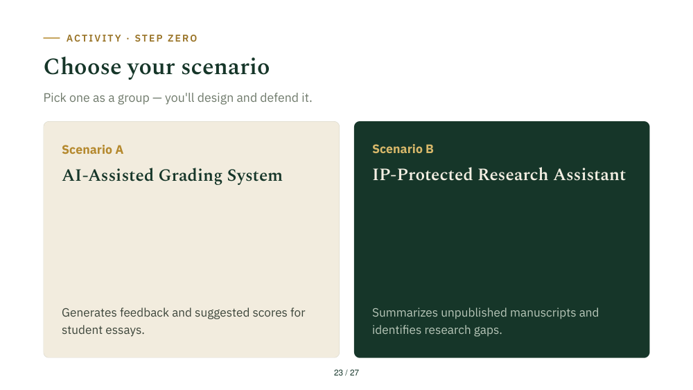 Slide 23: Choose Scenario